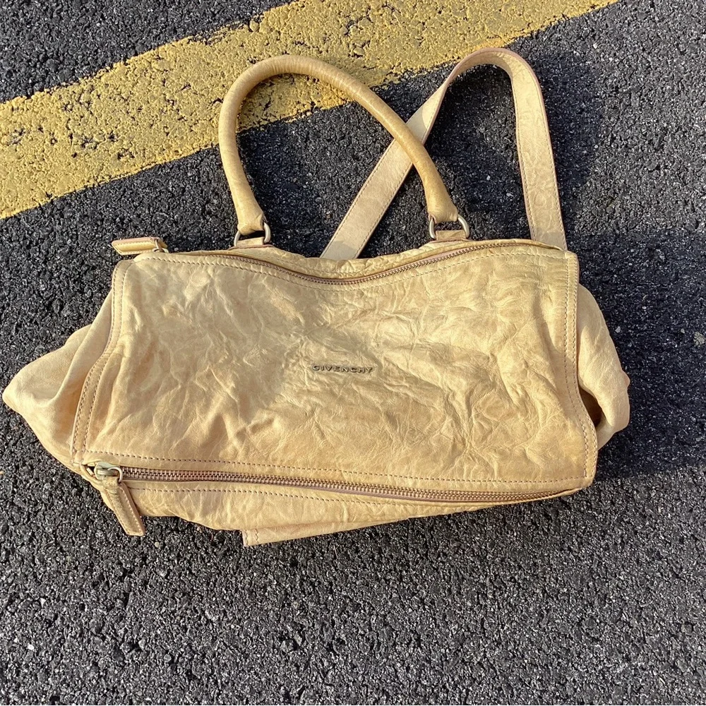 Givenchy Black and Tan Canvas Backpack with Leather Trim